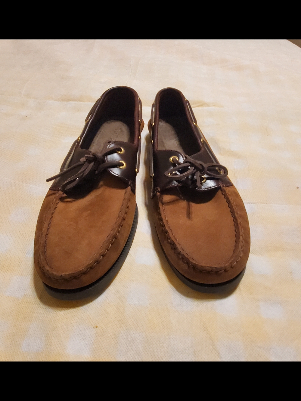 Sperry Two-Tone Brown Suede and Leather Boat Shoes